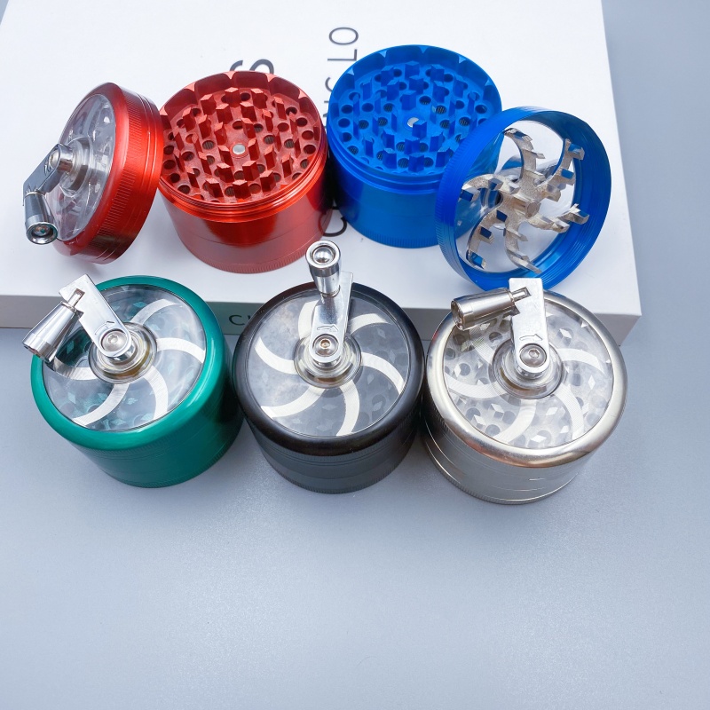 Smoking & Vaping Accessories - 2.5inch/63mm Handle Herb Grinder Large 4-layer