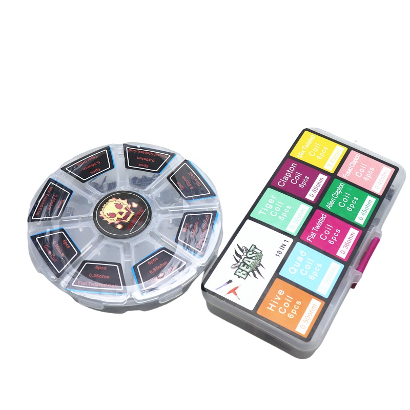 48Pcs/Set Pre Built Coils RTA  - đánh giá và giá Clapton Wire Pre Built